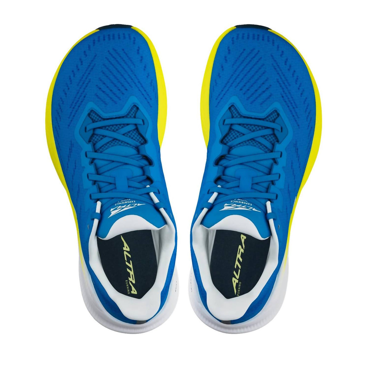 Tenis para correr de hombre color azul y amarillo