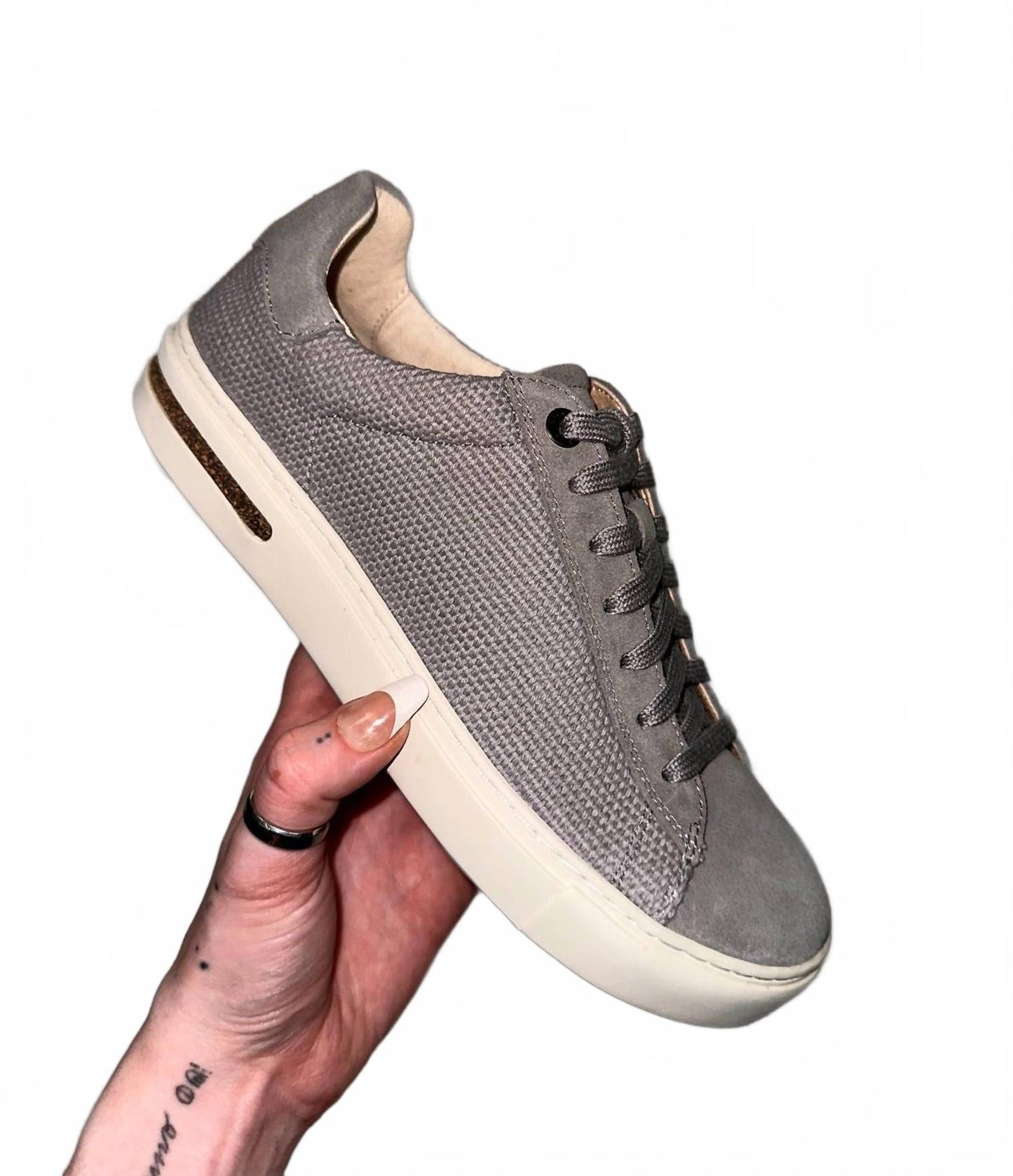Tenis de mujer de lona color gris