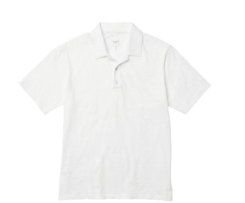 Polo de hombre de algodón de manga corta color blanco