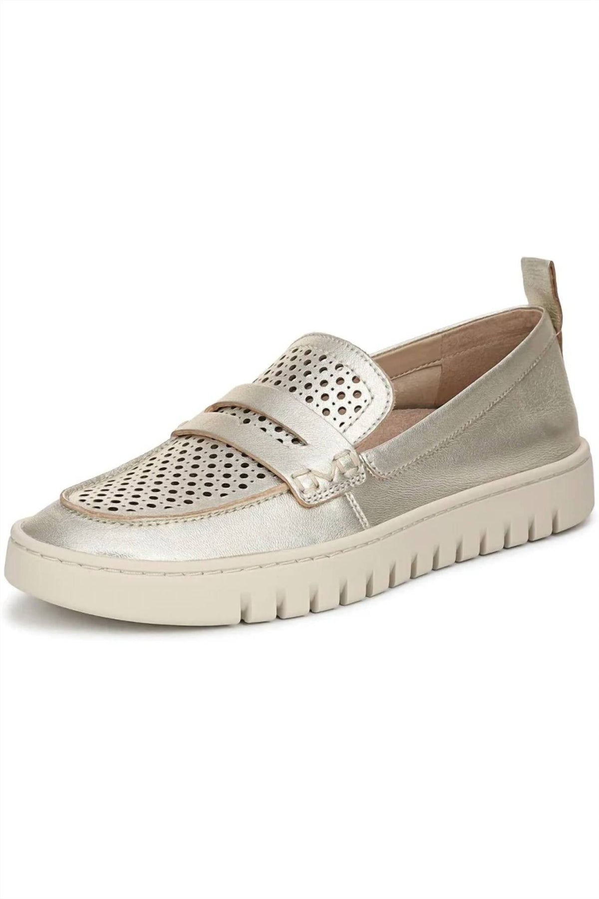 Mocasines de mujer color dorado