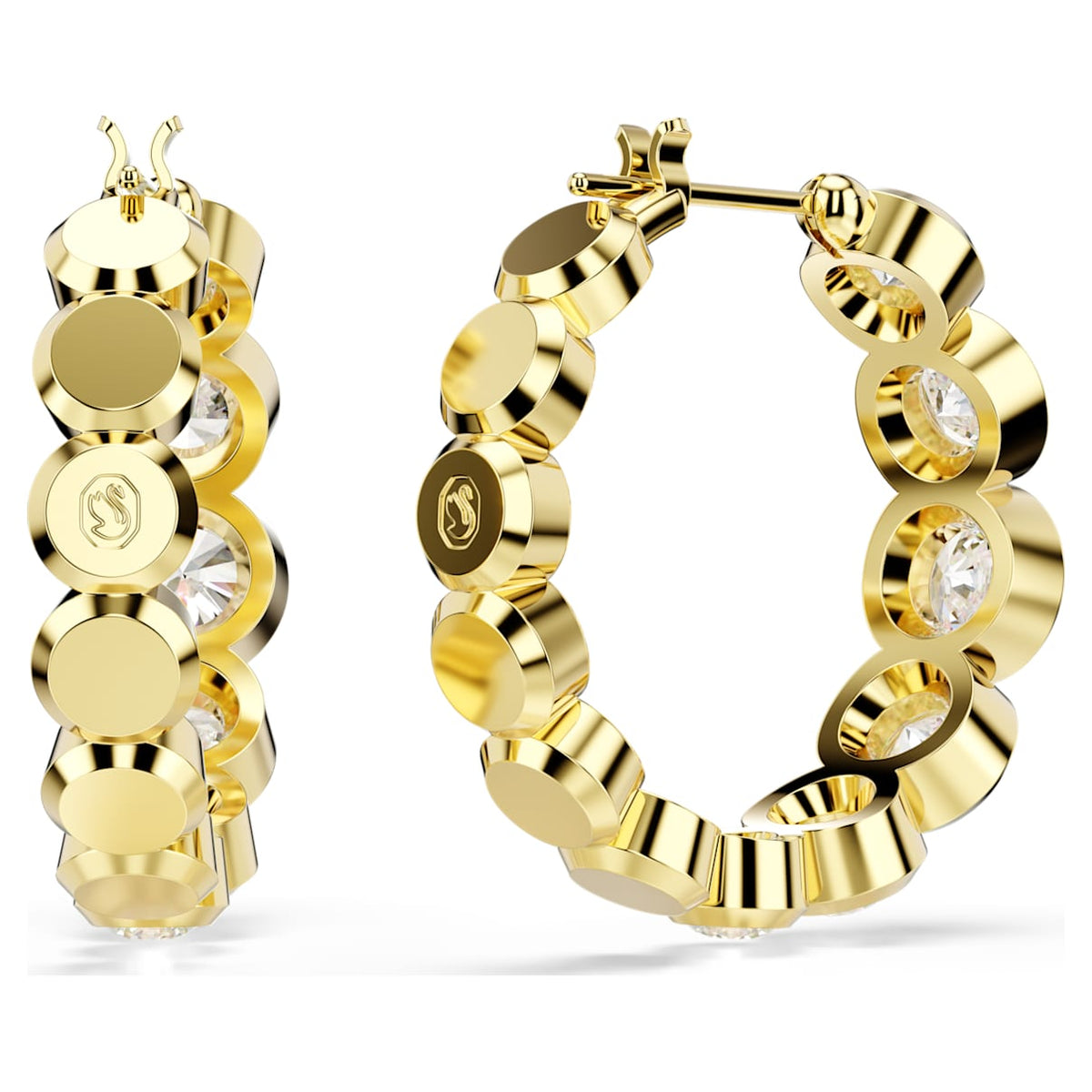 Aretes color blanco y dorado