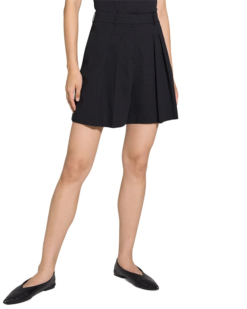 Short de mezcla de lino con pliegues