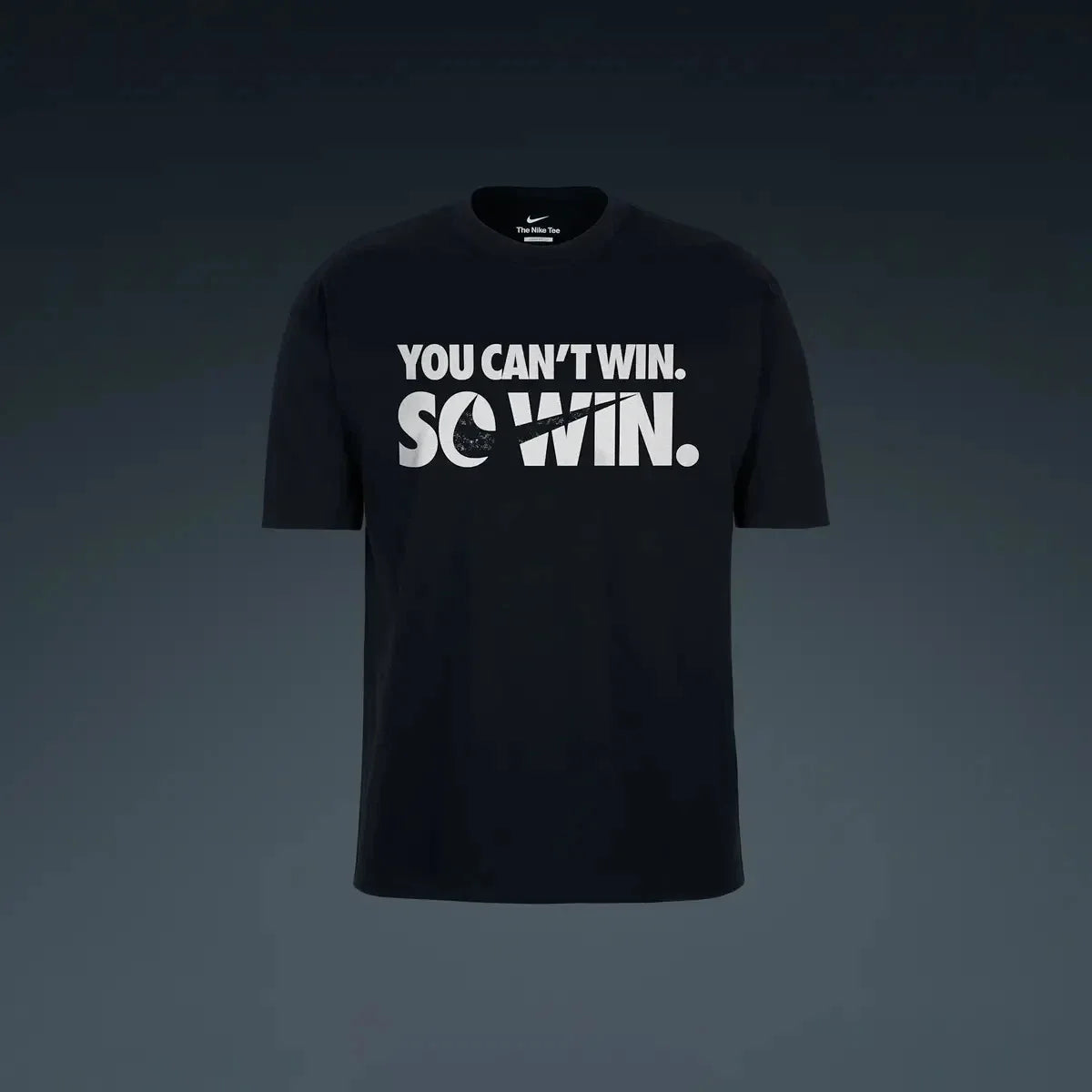 Camiseta unisex de algodón con cuello redondo con estampado color negro
