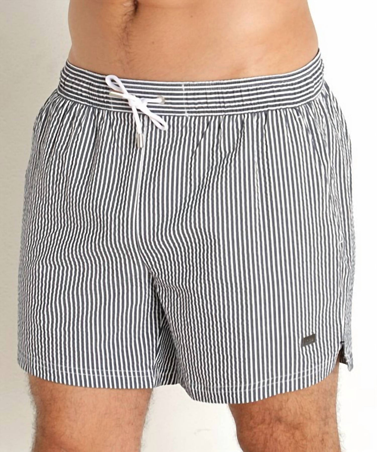 Pantaloneta de baño a rayas color azul marino