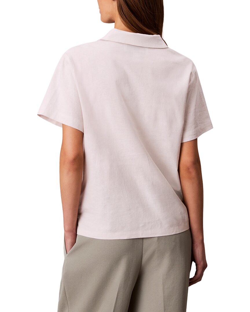Calvin Klein Camiseta Polo Mezcla de Lino