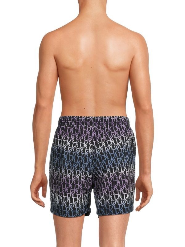 Pantaloneta de baño de hombre con estampado color negro