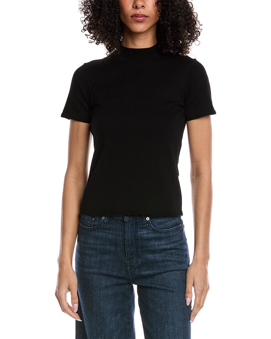 Top de mezcla de lana con cuello alto