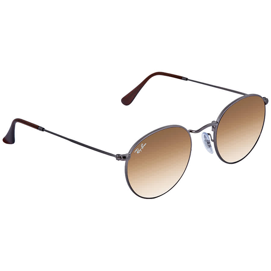 Gafas de sol unisex de montura redonda color café