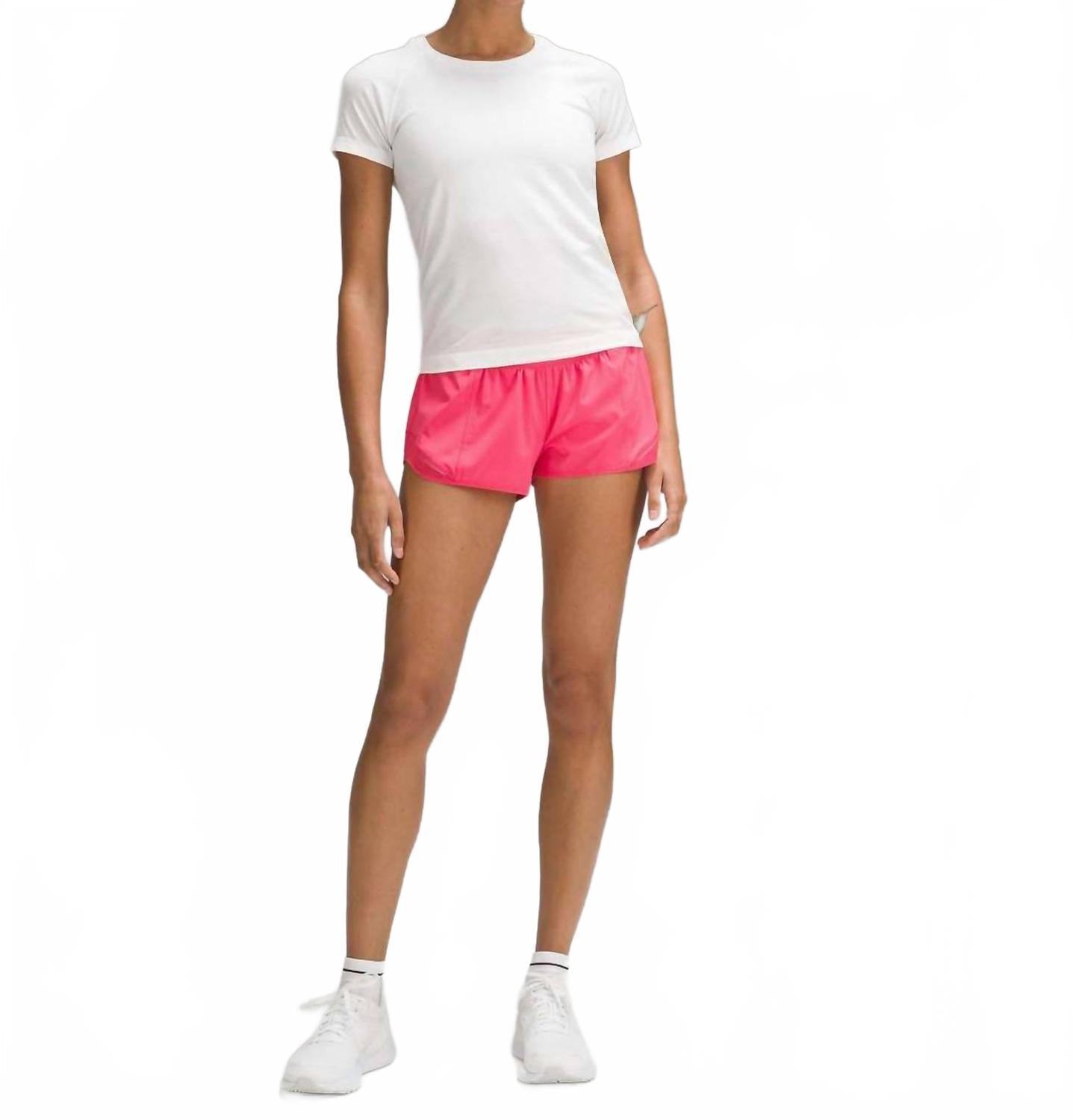 Short de tiro bajo color rosado