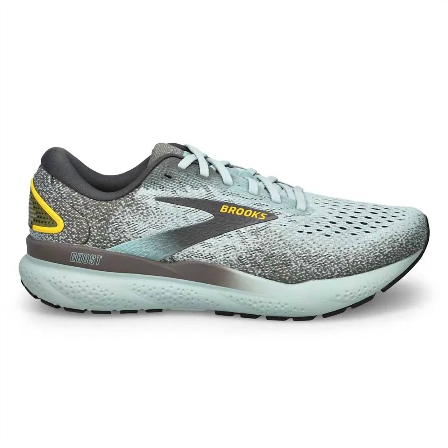 Tenis para correr de hombre color gris y dorado