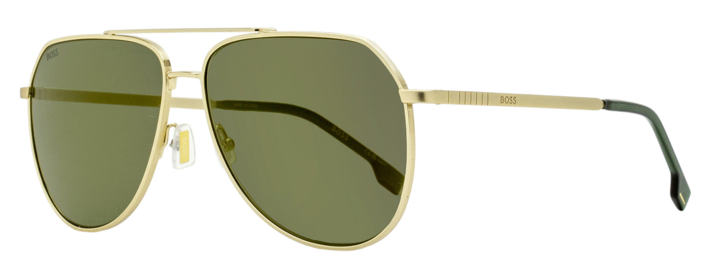 Gafas de sol de hombre de montura cuadrada 61 mm color verde y dorado