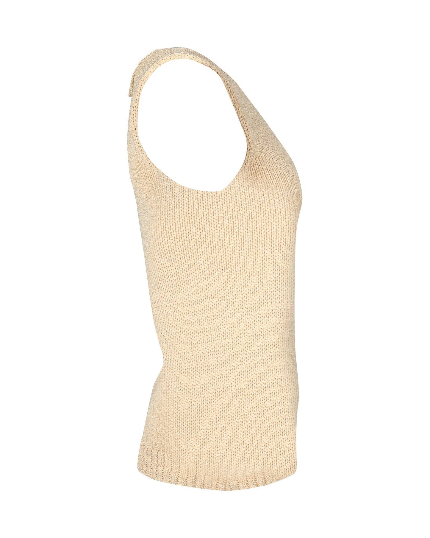 Top de algodón sin mangas color beige
