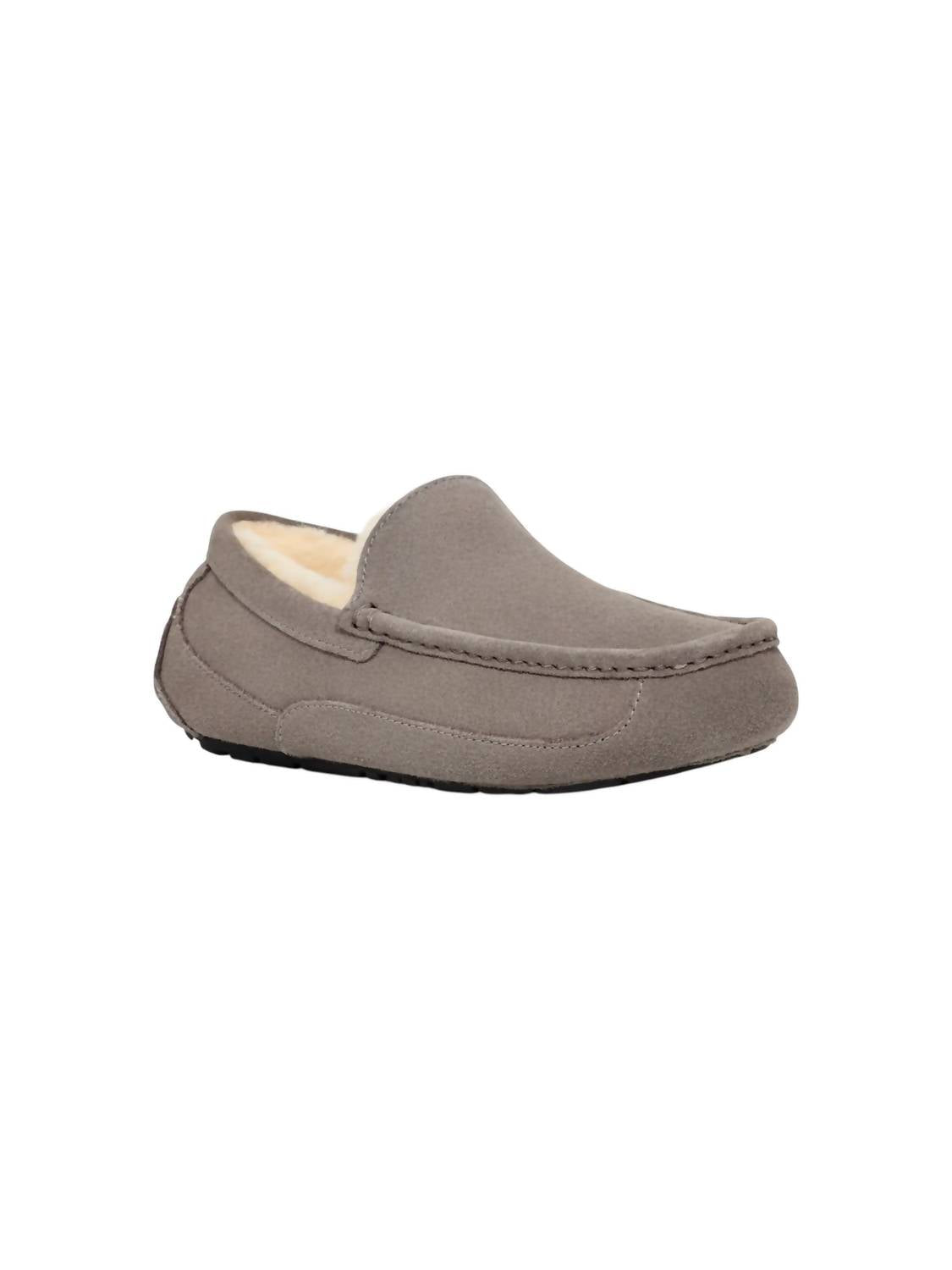 Pantuflas de hombre de gamuza color gris