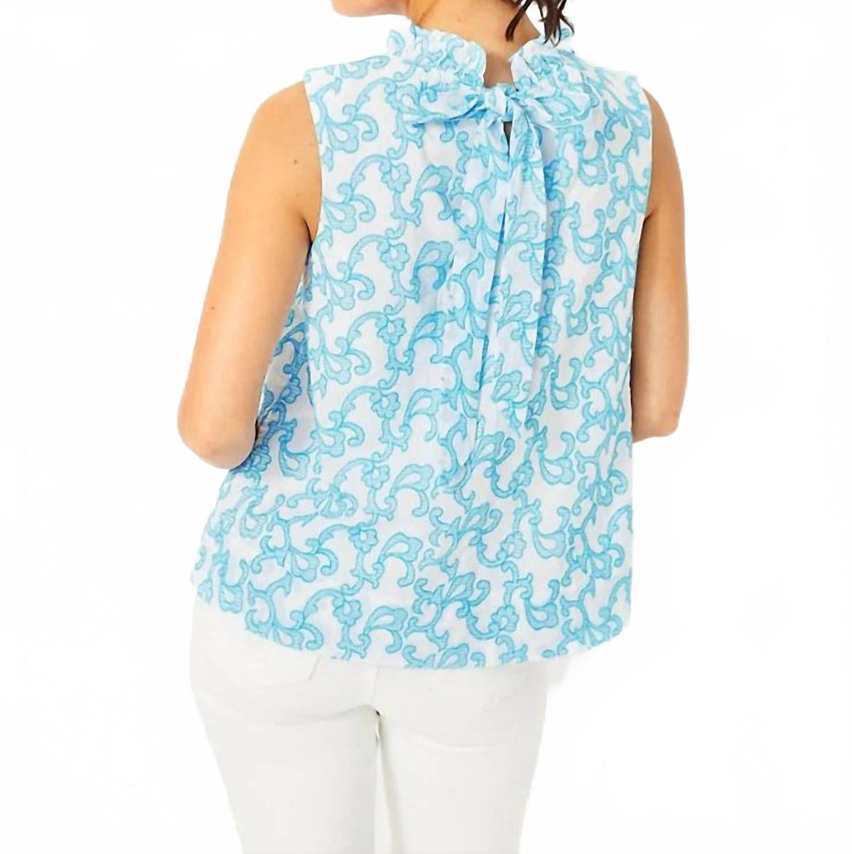 Top con bordado color azul