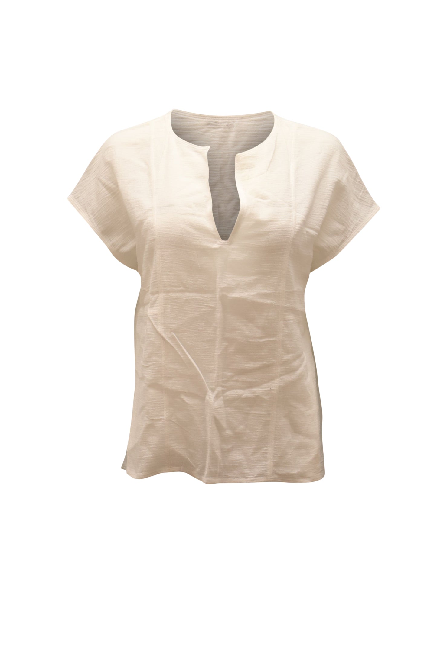 Blusa de algodón de manga corta color blanco