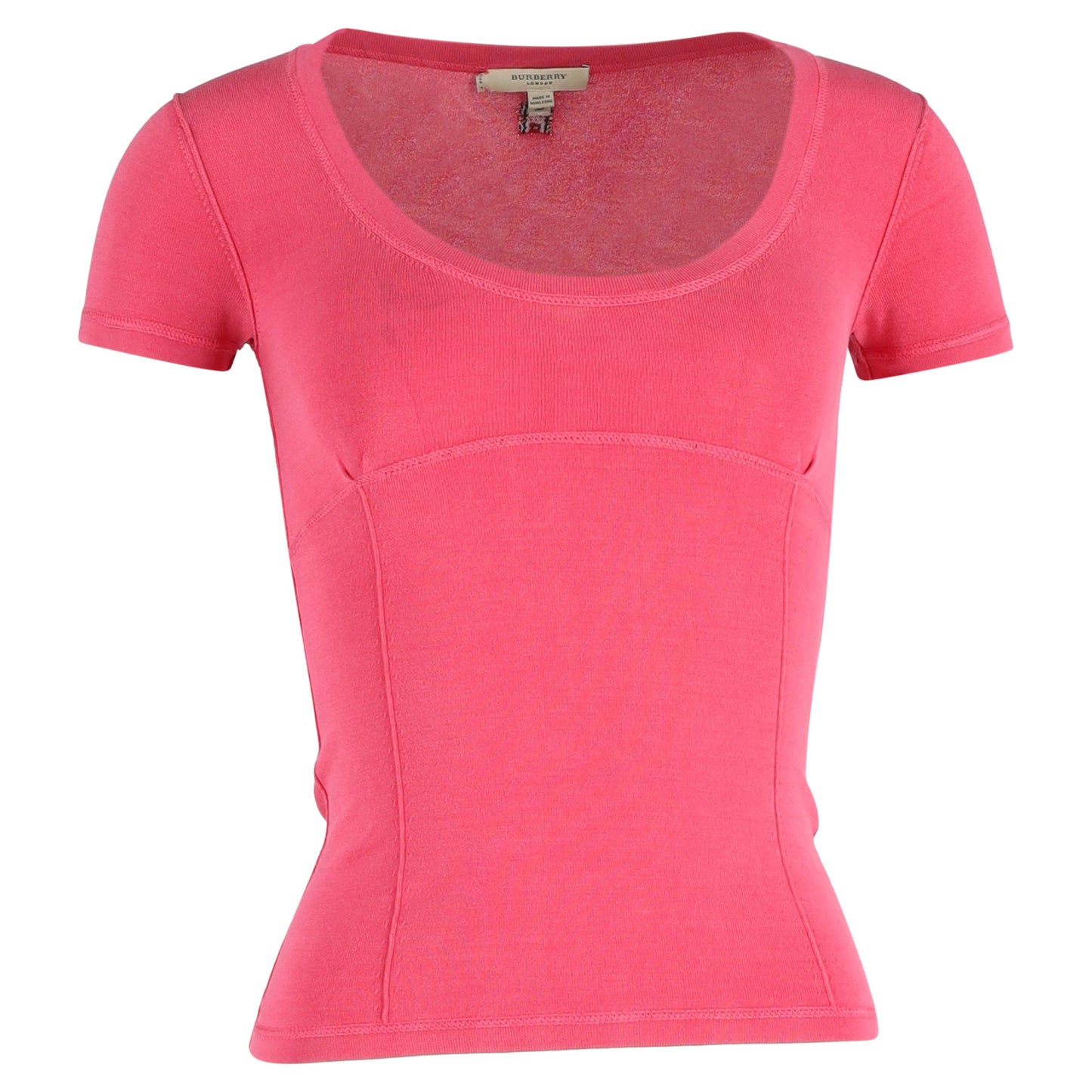 Camiseta de algodón de manga corta color rosado