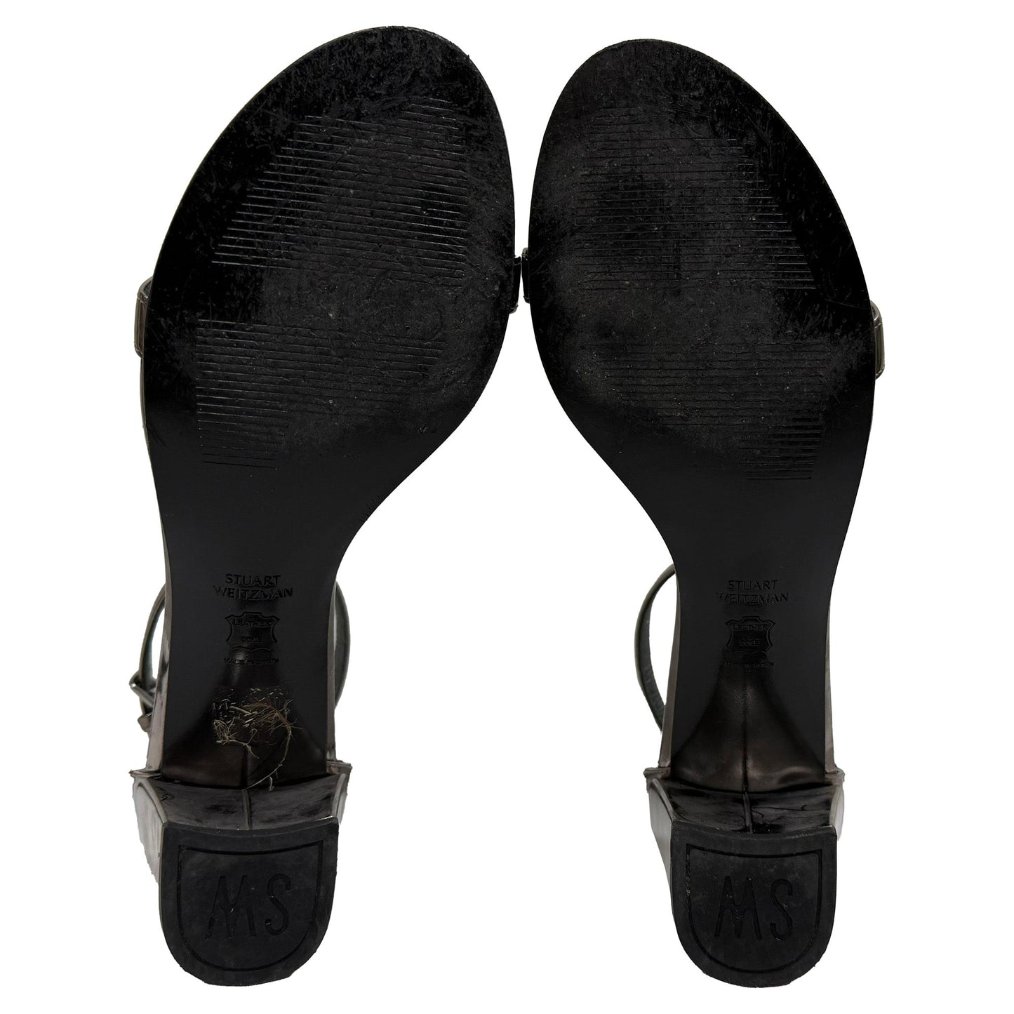 Sandalias de cuero color plateado
