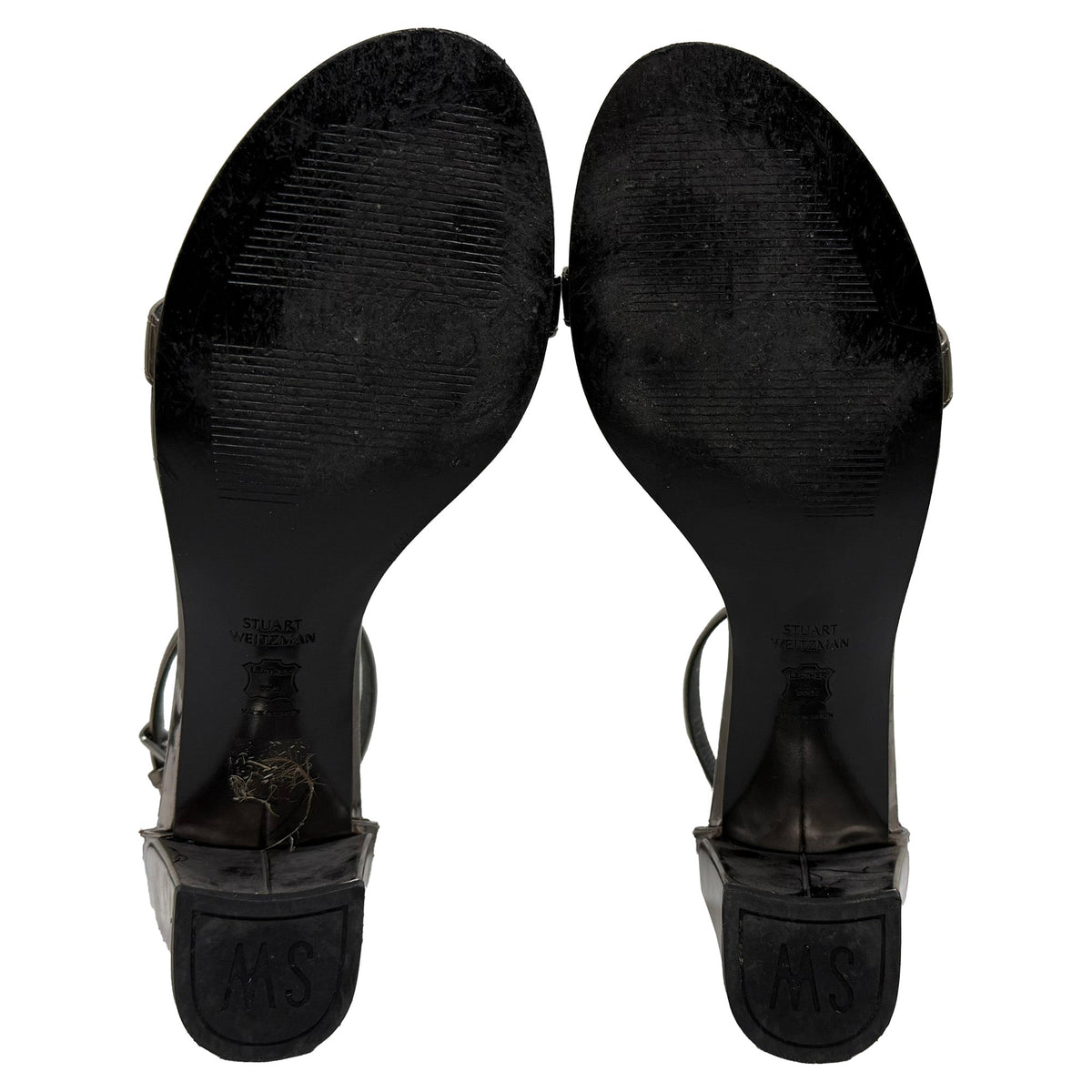 Sandalias de cuero color plateado