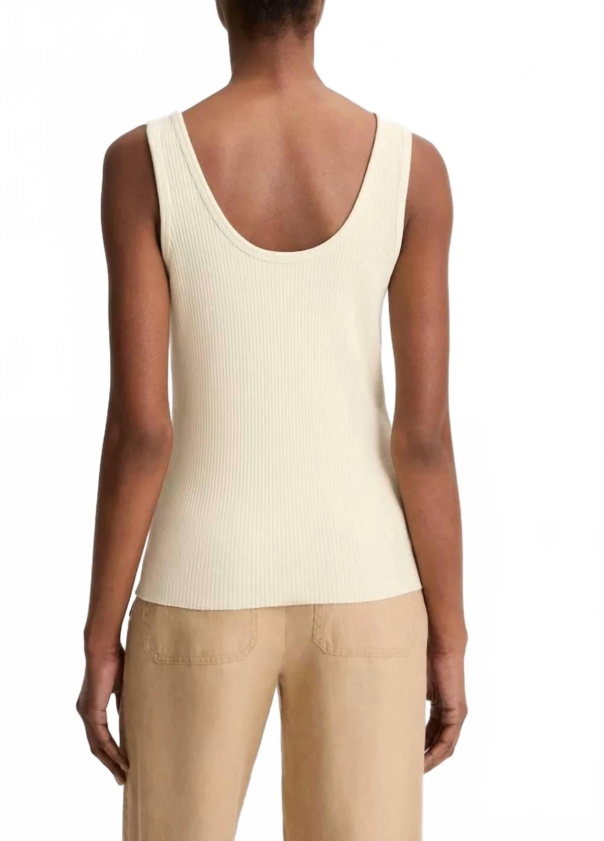 Camiseta sin mangas color marfil