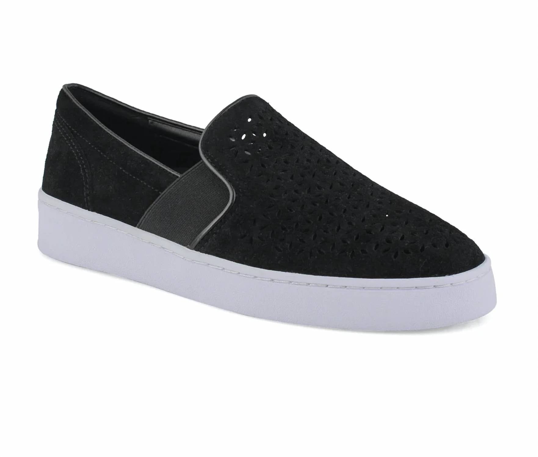 Mocasines de mujer de gamuza sin cordones color negro
