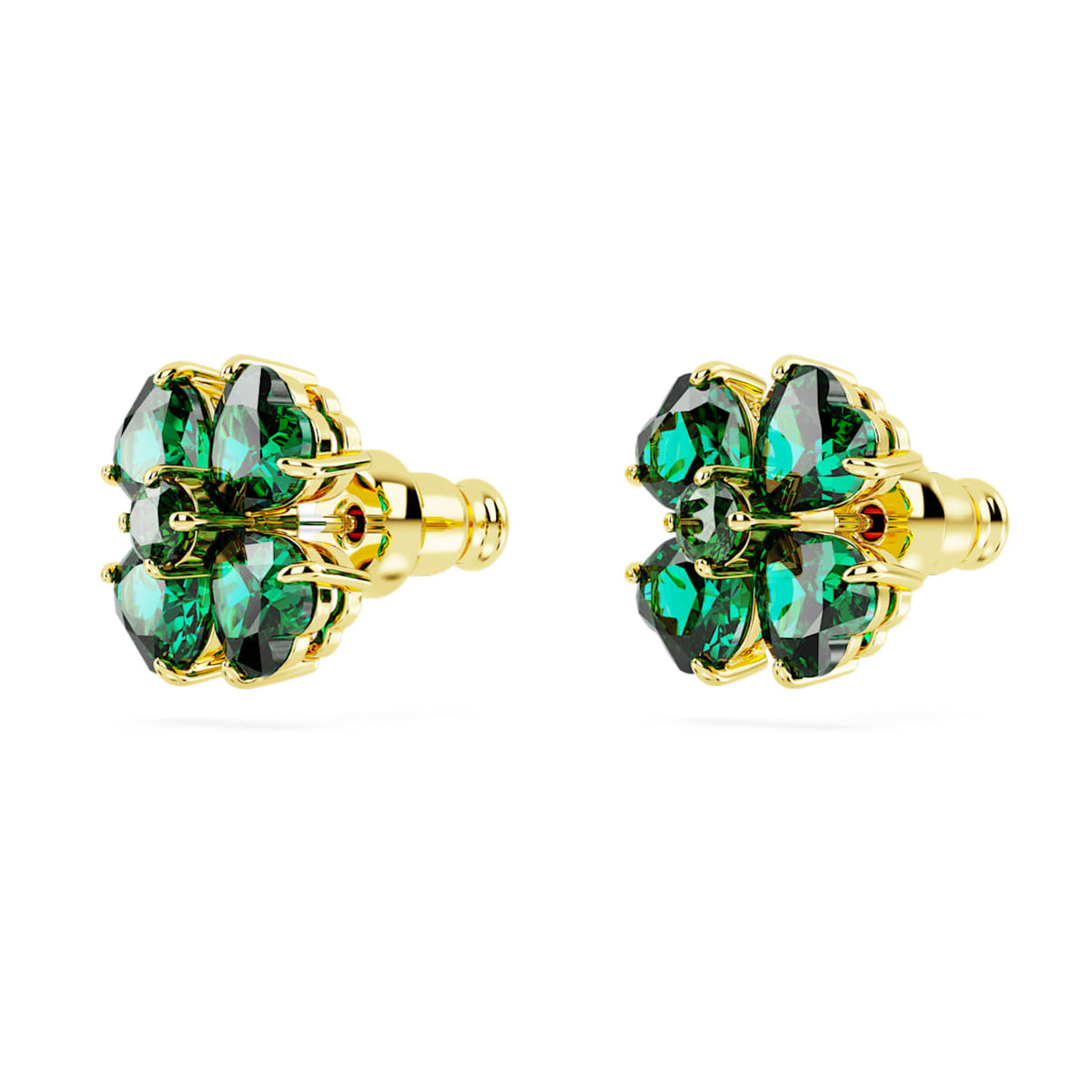 Aretes color verde y dorado