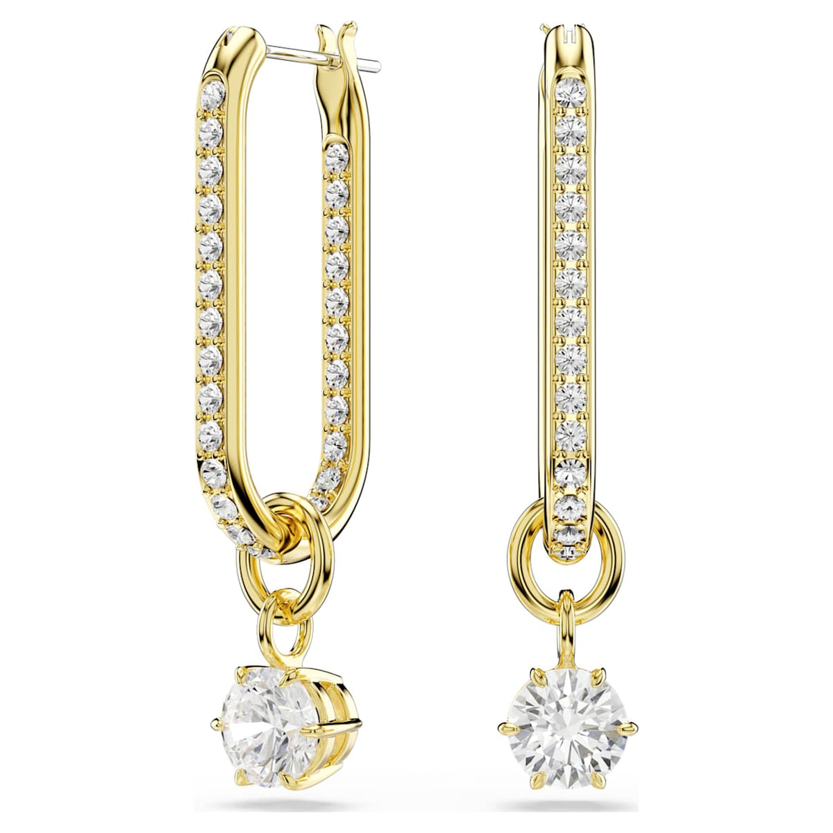 Aretes color blanco y dorado