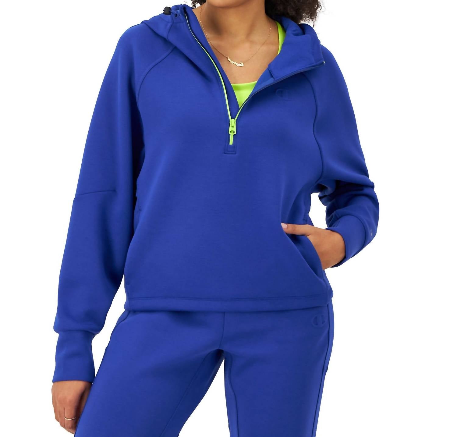 Buzo con capucha de mujer color azul