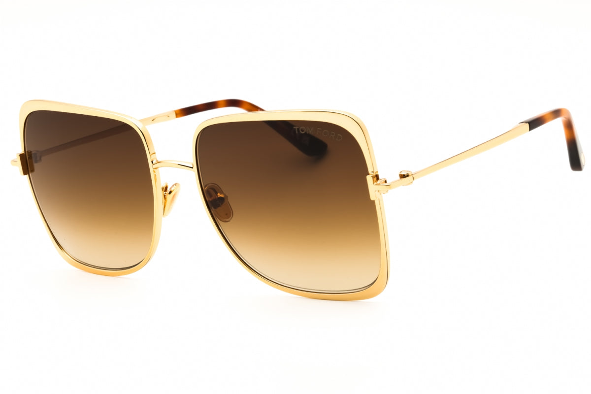 Gafas color café y dorado
