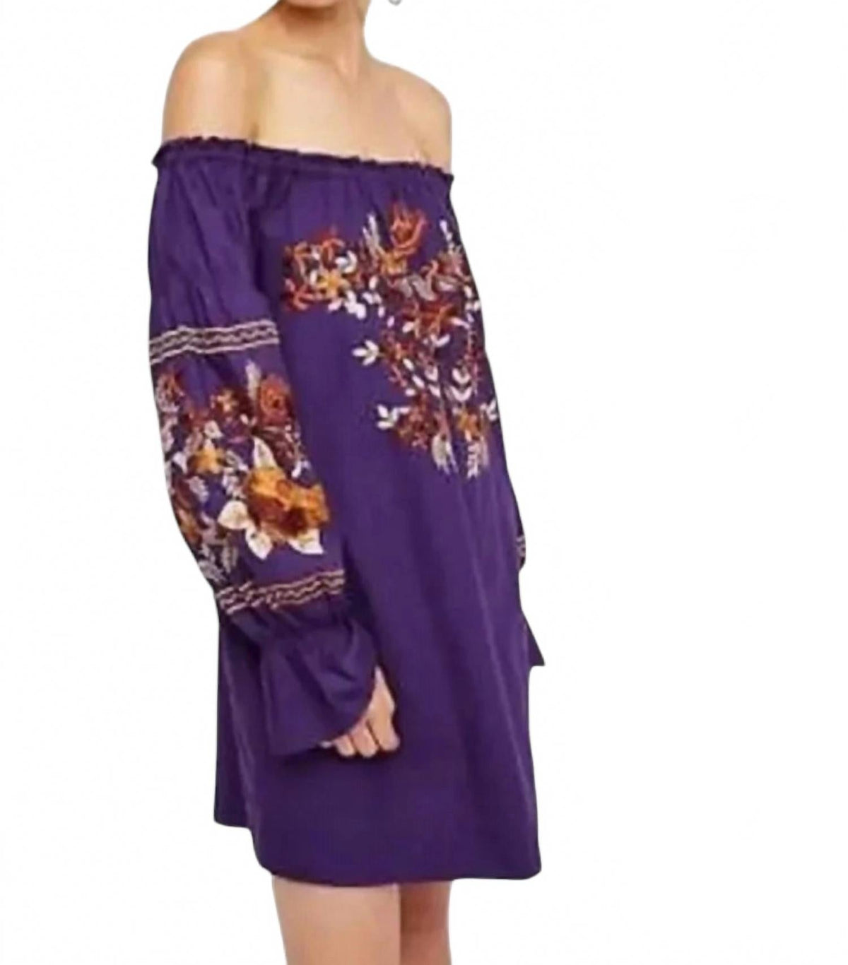 Vestido corto color violeta