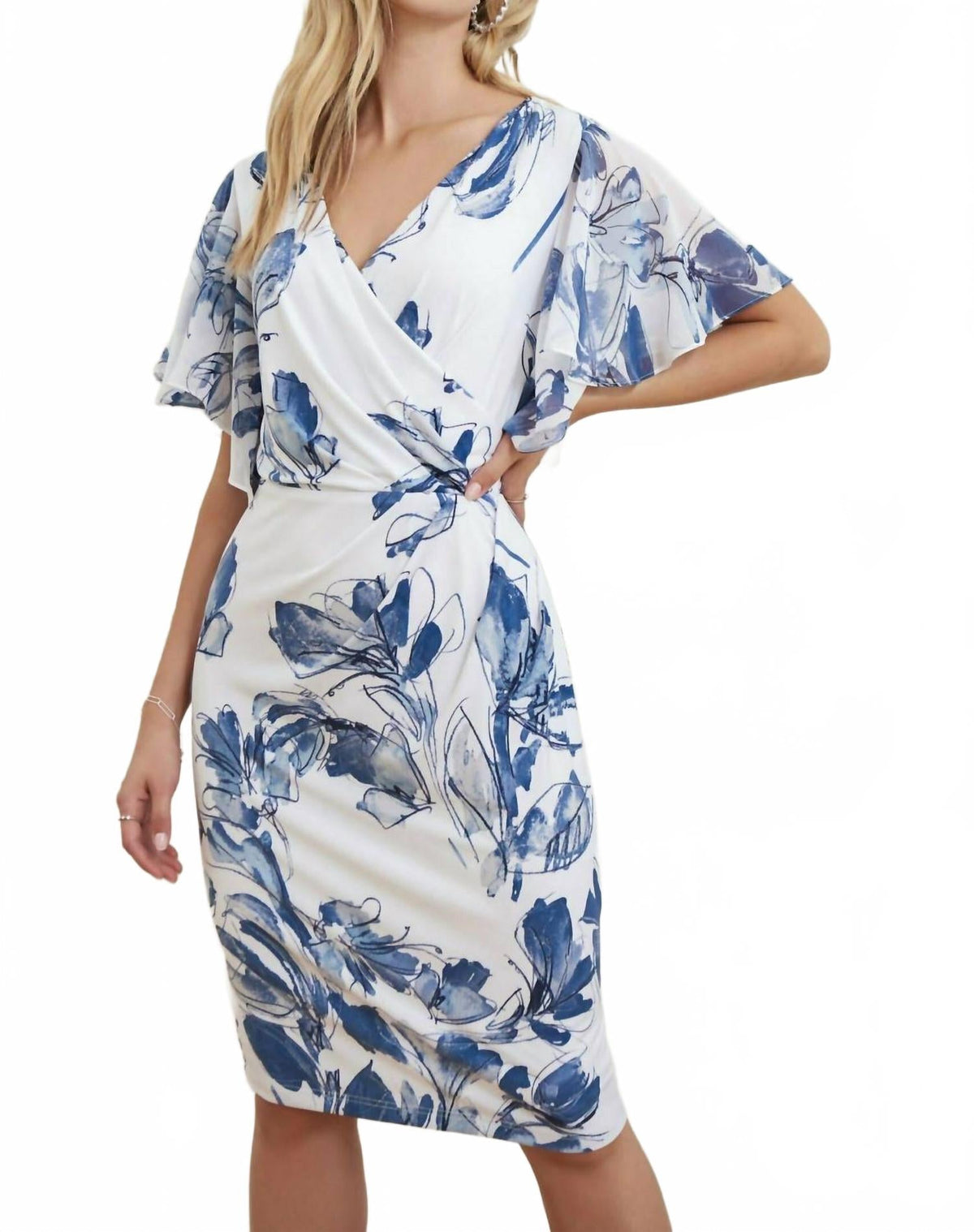 Vestido con estampado floral color azul