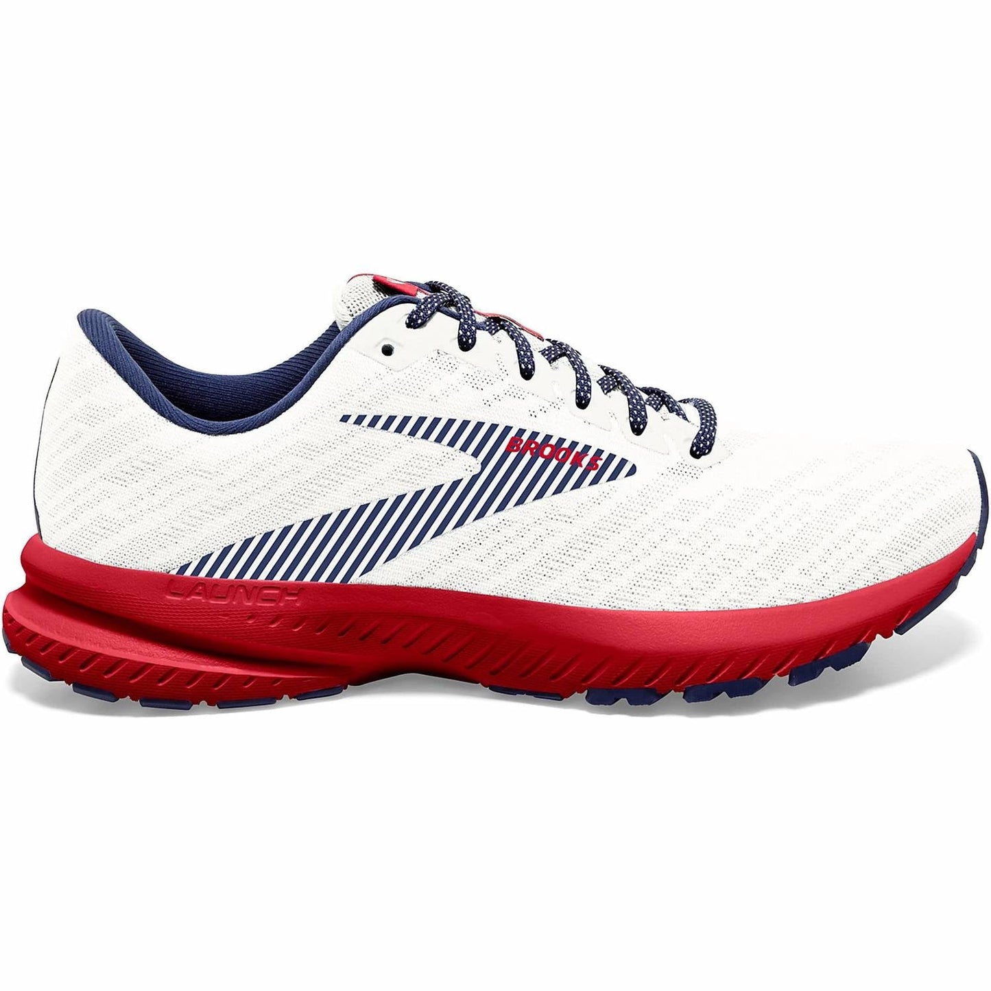 Tenis para correr de mujer color blanco y azul y rojo