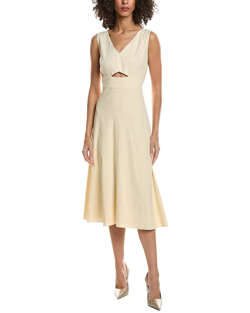 Vestido de mezcla de lino midi