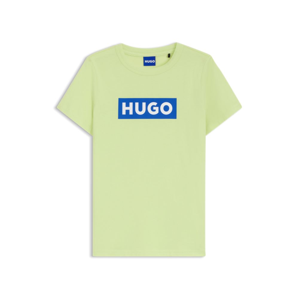 Camiseta de algodón de corte ajustado color azul