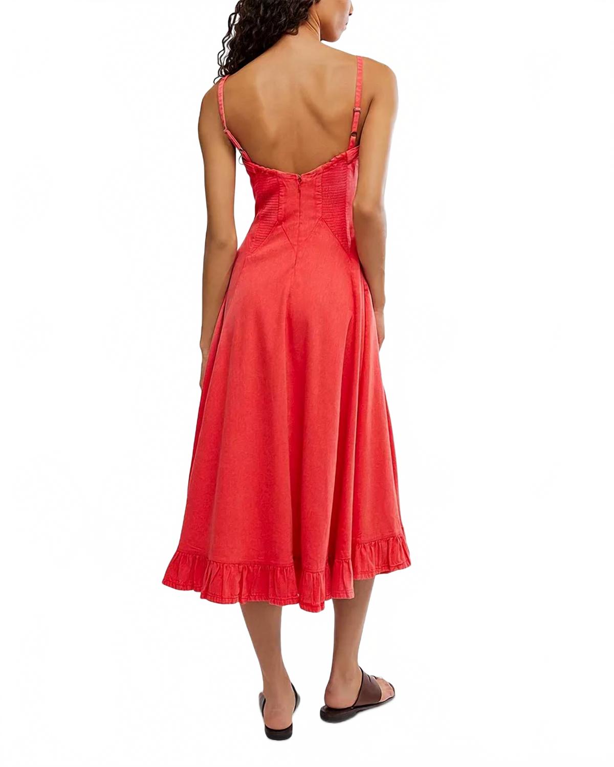Vestido midi color rojo