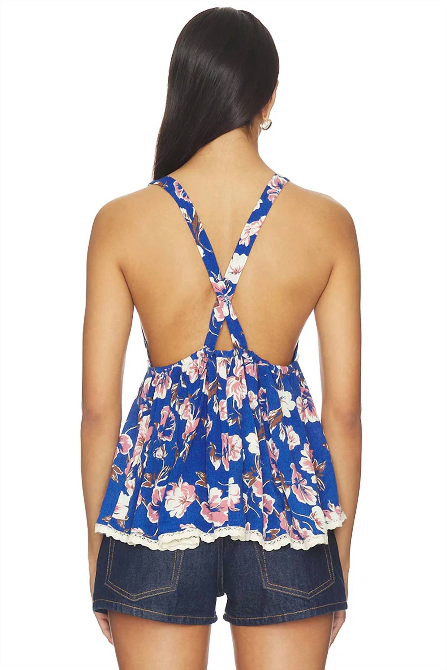 Camiseta sin mangas con estampado color azul