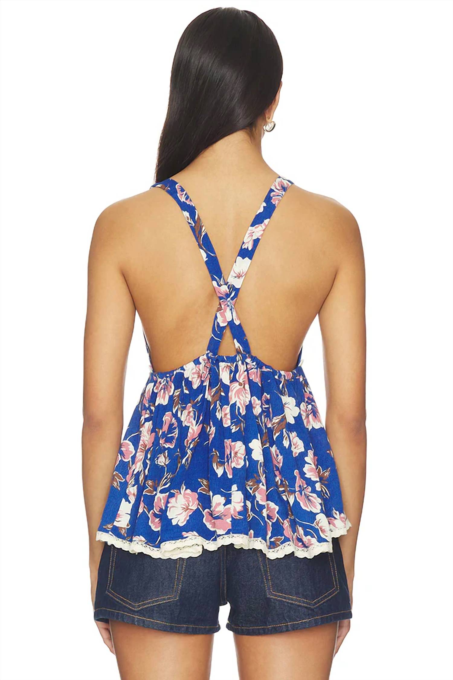 Camiseta sin mangas con estampado color azul