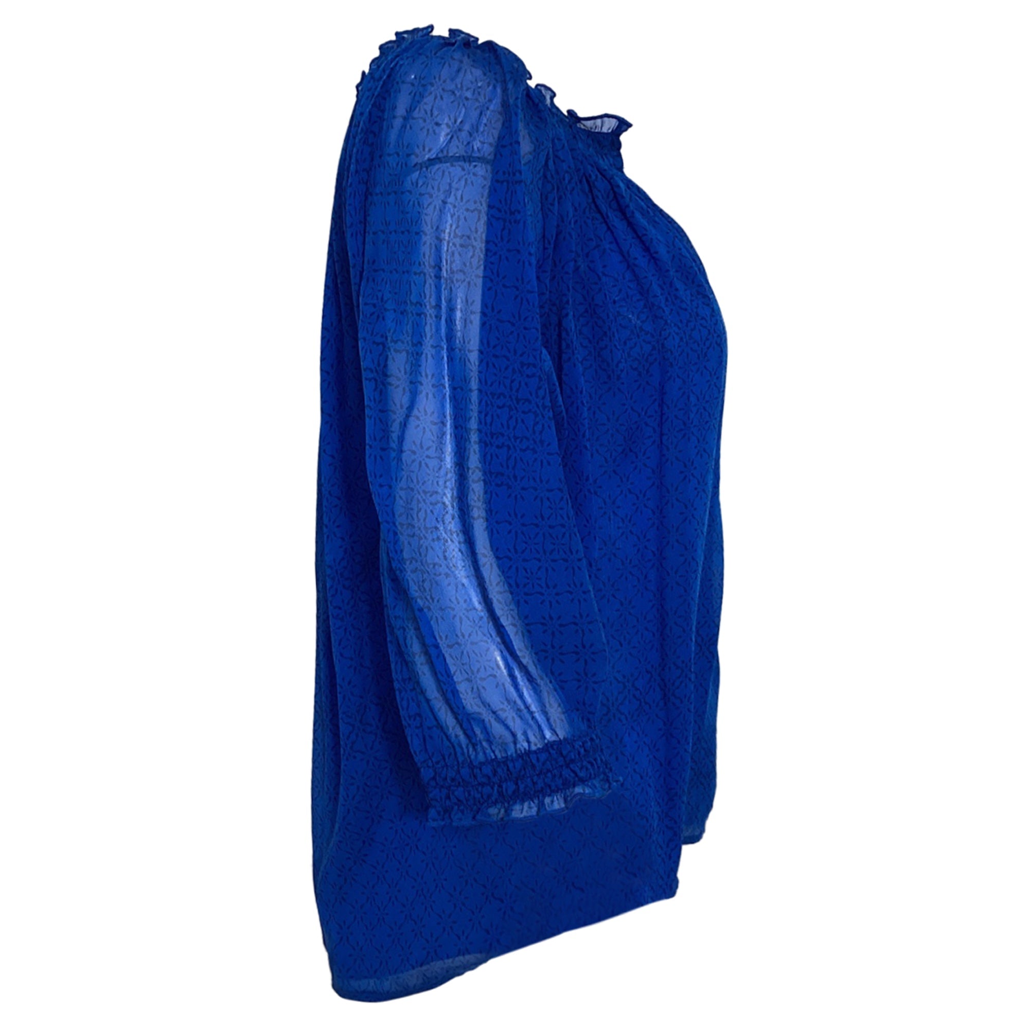 Blusa de seda color azul