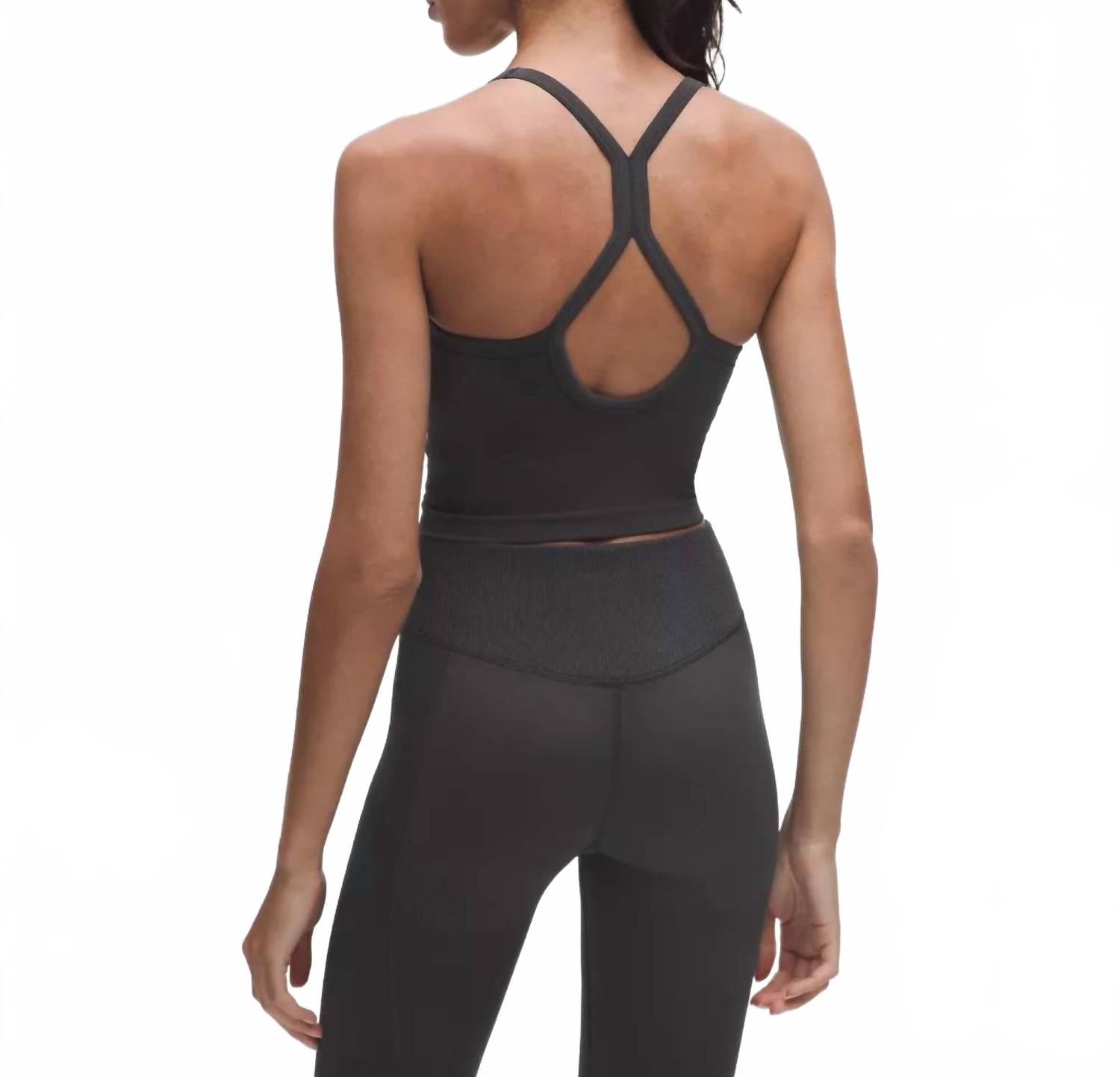 Camiseta sin mangas color negro y gris