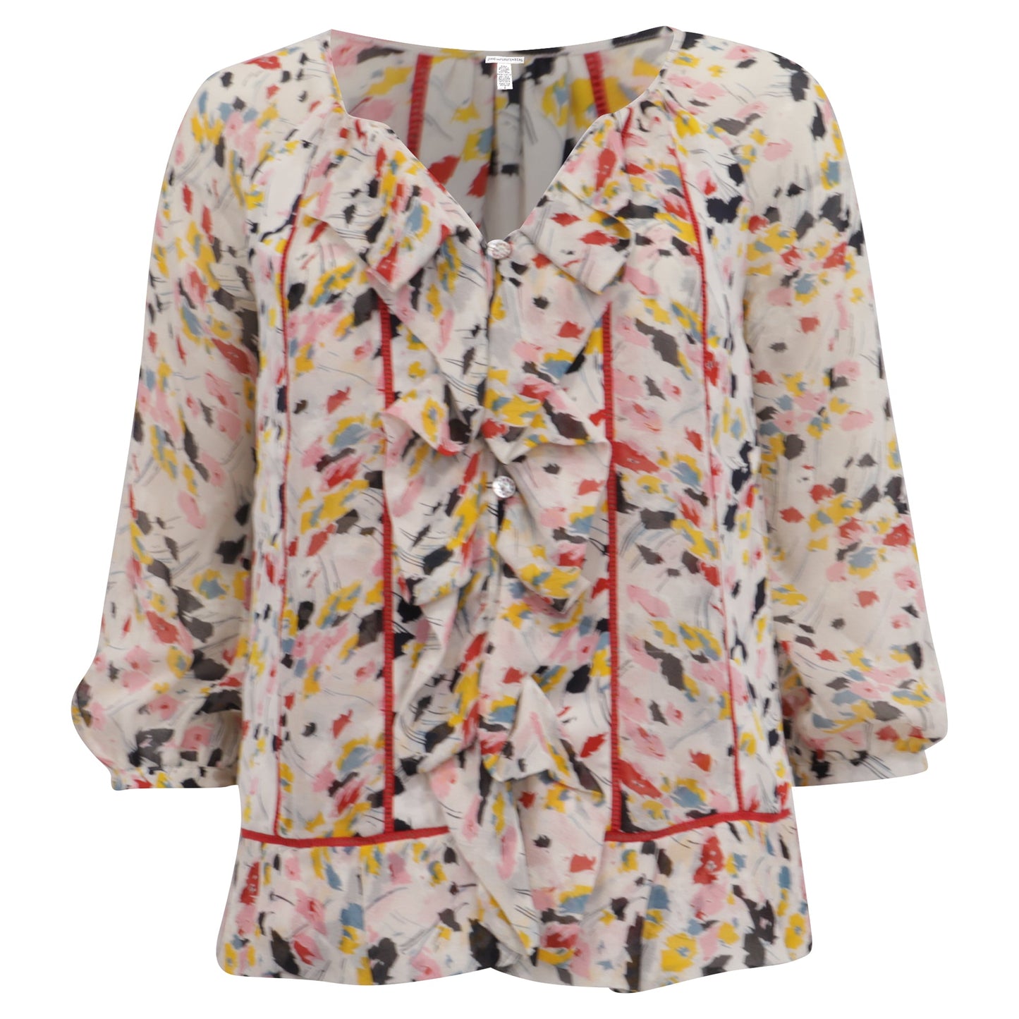 Blusa de seda multicolor