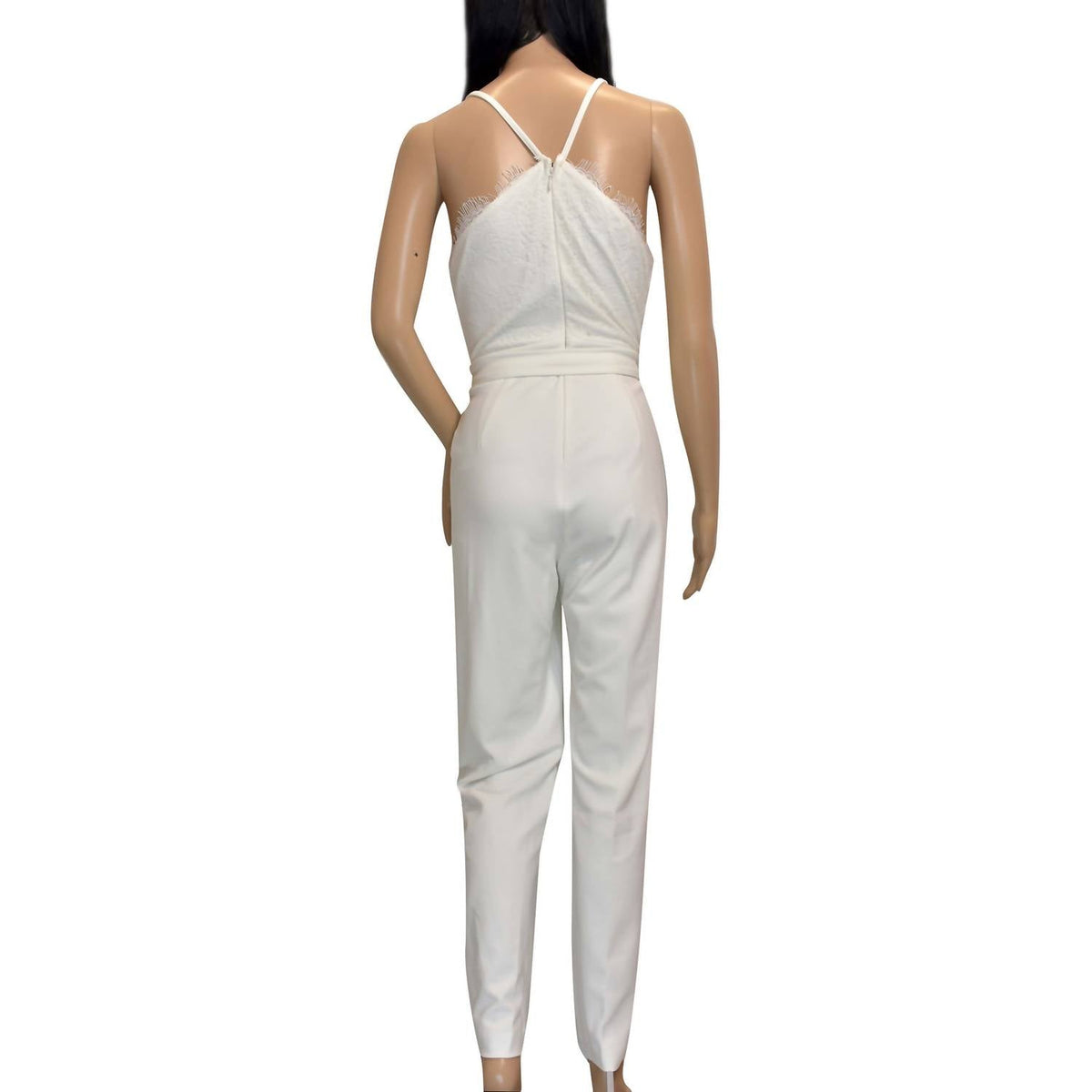 Enterizo de mujer con cuello en V color blanco