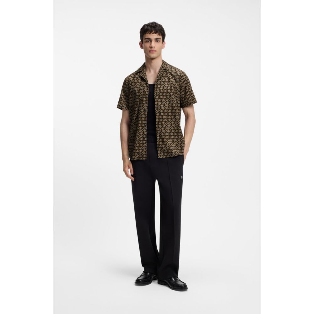 Camisa de algodón de corte amplio con estampado