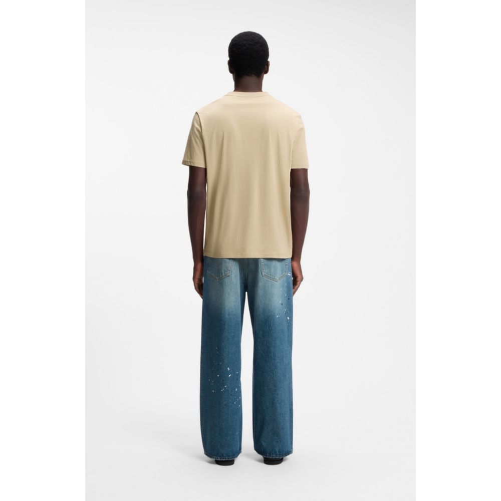 Camiseta de algodón con cuello redondo