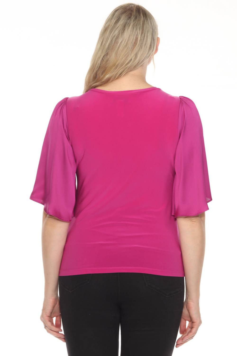 Top con cuello redondo color violeta