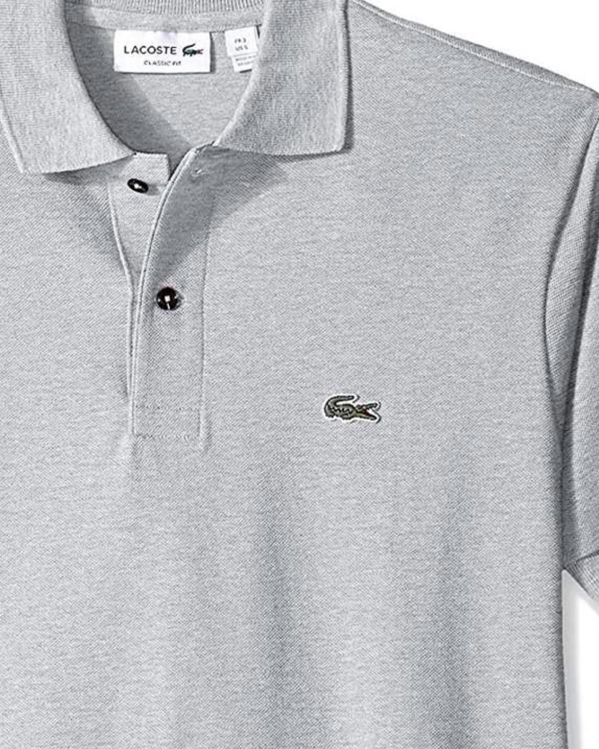 Polo de hombre de manga corta color plateado