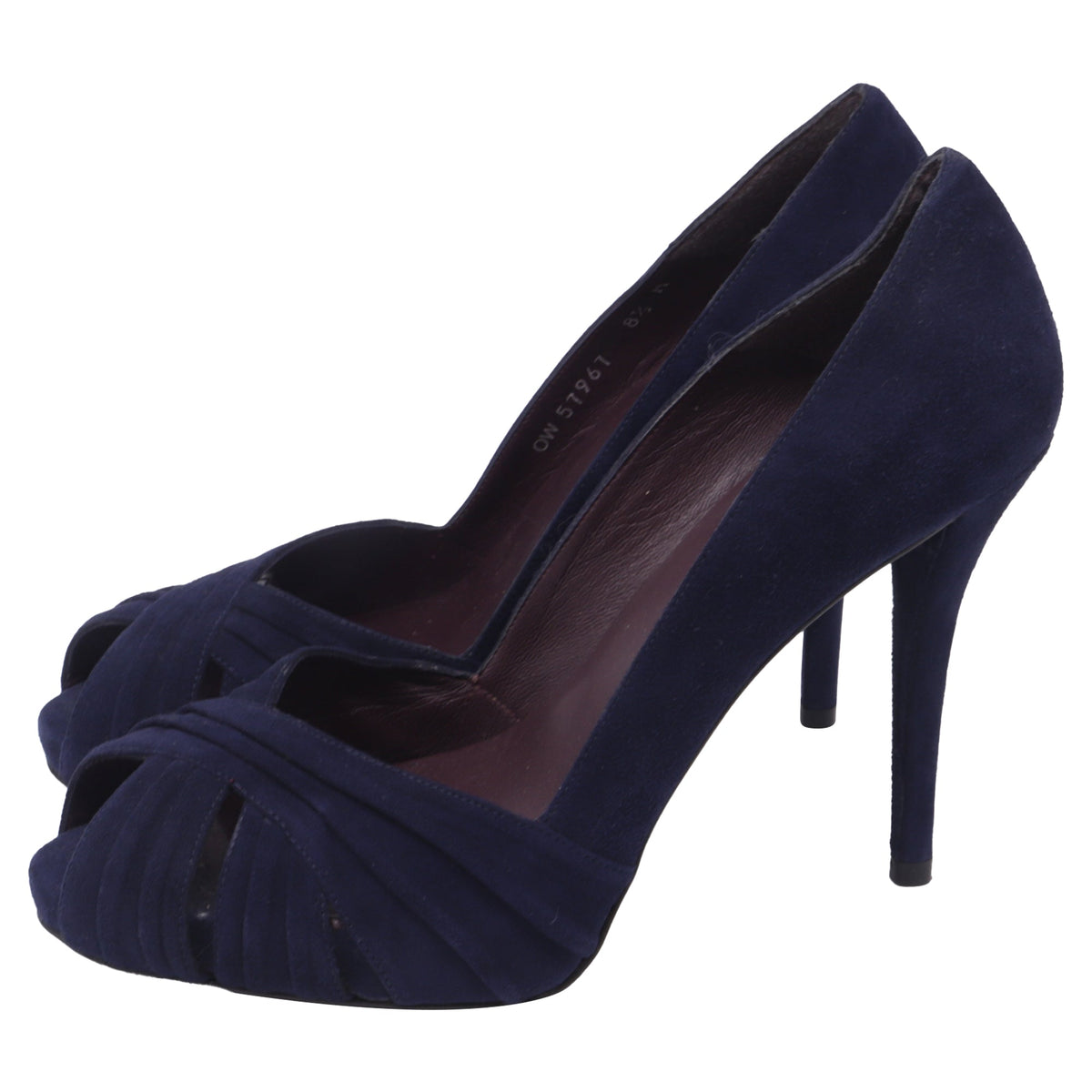 Tacones de gamuza color azul marino