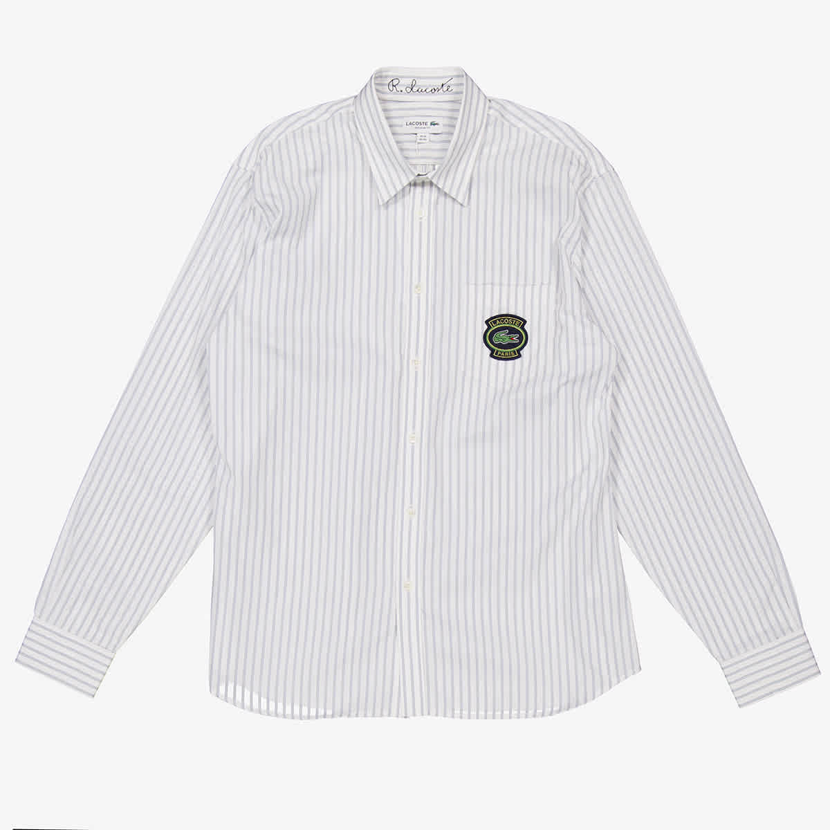 Camisa de algodón de manga larga a rayas