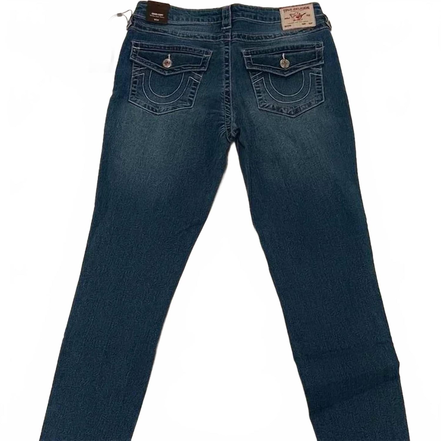 Pantalón de hombre de corte ajustado de tiro medio color azul
