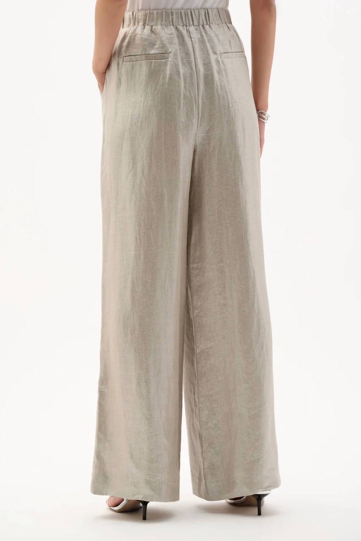 Pantalón de lino de pierna ancha