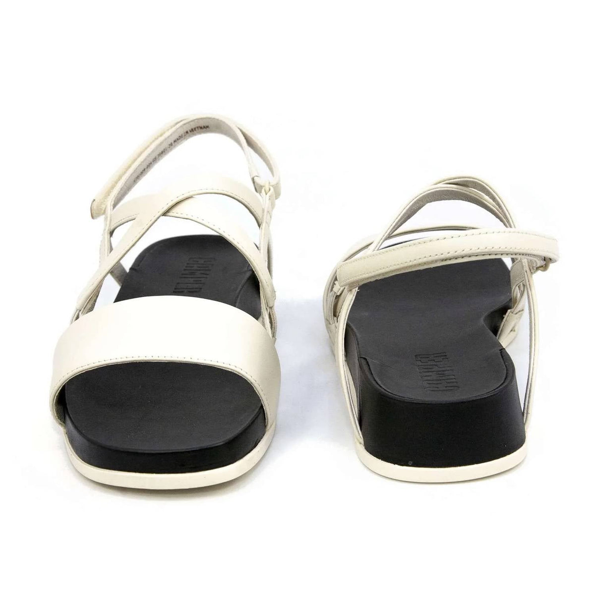 Sandalias de mujer de cuero con plataforma color beige