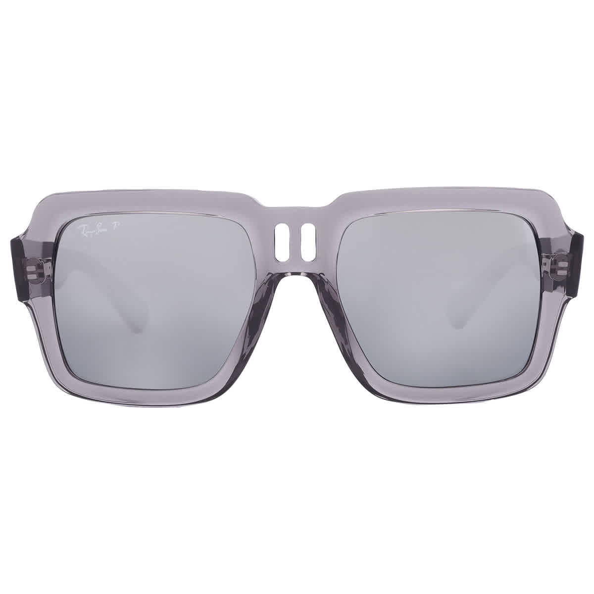 Gafas de sol unisex de montura cuadrada con lentes polarizados color gris